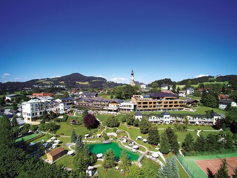 Genussdorf Gmachl in Bergheim/Salzburg | © Hotel Gmachl GmbH Übersicht über das Genussdorf Gmachl in Bergheim/Salzburg | © Hotel Gmachl GmbH